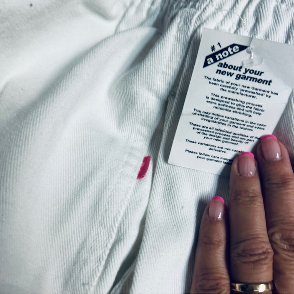 3/$15 Twill Elastic Waist Plus Size White Pull On Jeans Cotton Denim Pants 30W - Picture 11 of 11
